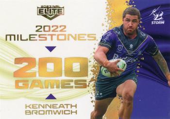 2023 NRL Traders Elite - 2022 Milestones #M07 Kenneath Bromwich Front